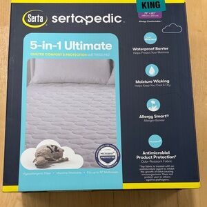 Serta 5-in-1 Ultimate Quilted Mattress Pad - White
